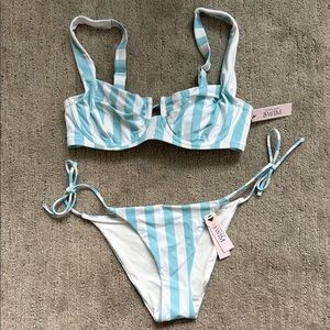 Victoria's Secret Blue and White Striped Bikini